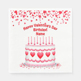Servilleta De Papel Valentine's Day Birthday Cake Customizable Candles