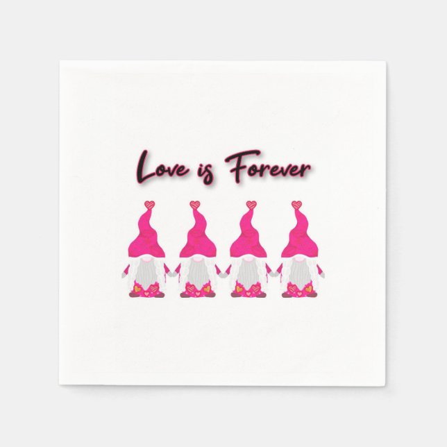 Servilleta De Papel valentines gnomes (Anverso)