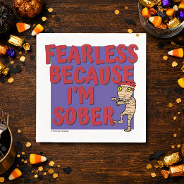 Servilleta De Papel Valiente porque estoy sobrio | Fiesta de Halloween