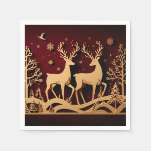Servilleta De Papel Vals de los renos celestiales – Bosque dorado