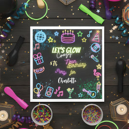 Servilleta De Papel Vamos a brillar el cumpleaños loco de los neones