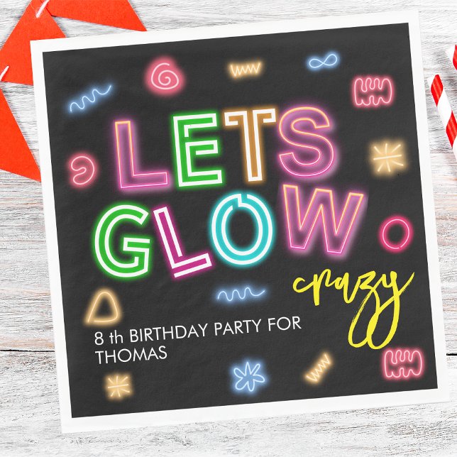 Servilleta De Papel Vamos a brillar fiesta láser brillante de neón loc (Subido por el creador)