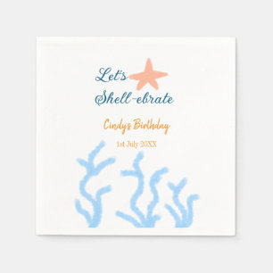Servilleta De Papel Vamos a celebrar bajo el mar azul cumpleaños