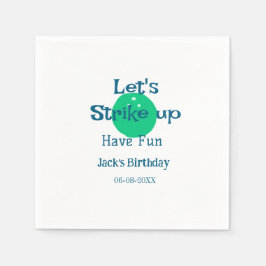 Servilleta De Papel Vamos a divertirnos pelota verde cumpleaños nombre