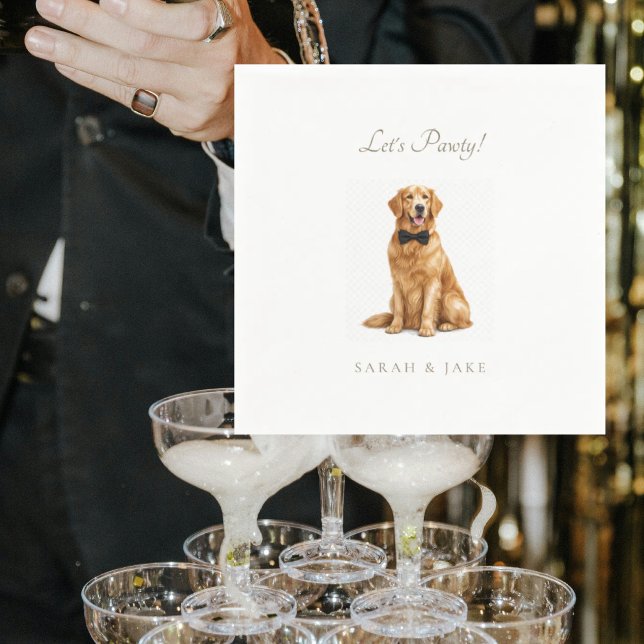 Servilleta De Papel ¡Vamos a Pawti! Servilletas de boda personalizadas (Subido por el creador)