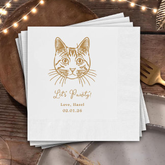 Servilleta De Papel Vamos a Pawty Bodas de Cocktail Dibujados a Mano d