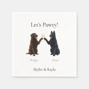 Servilleta De Papel ¡Vamos a Pawty! Champán personalizado para 2 masco