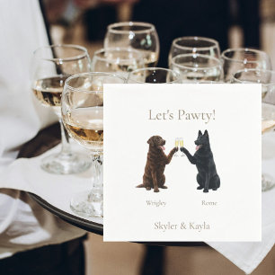 Servilleta De Papel ¡Vamos a Pawty! Tostado de cóctel personalizado pa