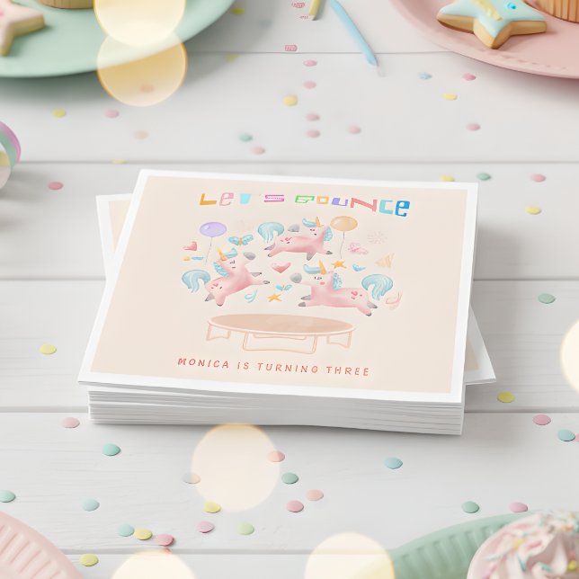 Servilleta De Papel Vamos a rebotar saltando el cumpleaños de los niño (Subido por el creador)