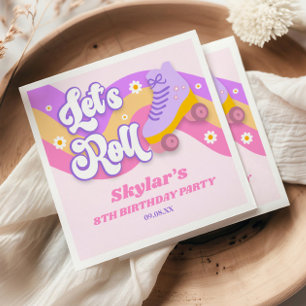 Servilleta De Papel Vamos a Rodar Fiesta de Cumpleaños de Patinaje en 