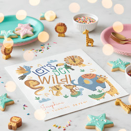 Servilleta De Papel Vamos a tener animales salvajes de safari niños fi