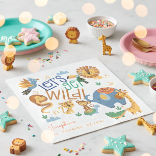 Servilleta De Papel Vamos a tener animales salvajes de safari niños fi