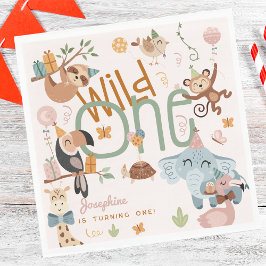 Servilleta De Papel Vamos a tener animales salvajes de safari niños fi