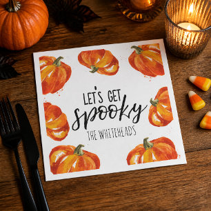 Servilleta De Papel Vamos a tener un Halloween acuarela calabaza espel