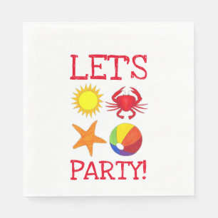 Servilleta De Papel ¡Vamos Fiesta! Cangrejo de playa Starfish Beachbal