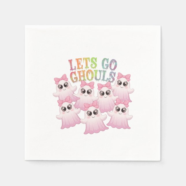 Servilleta De Papel Vamos Ghouls - Halloween bonito y divertido (Anverso)