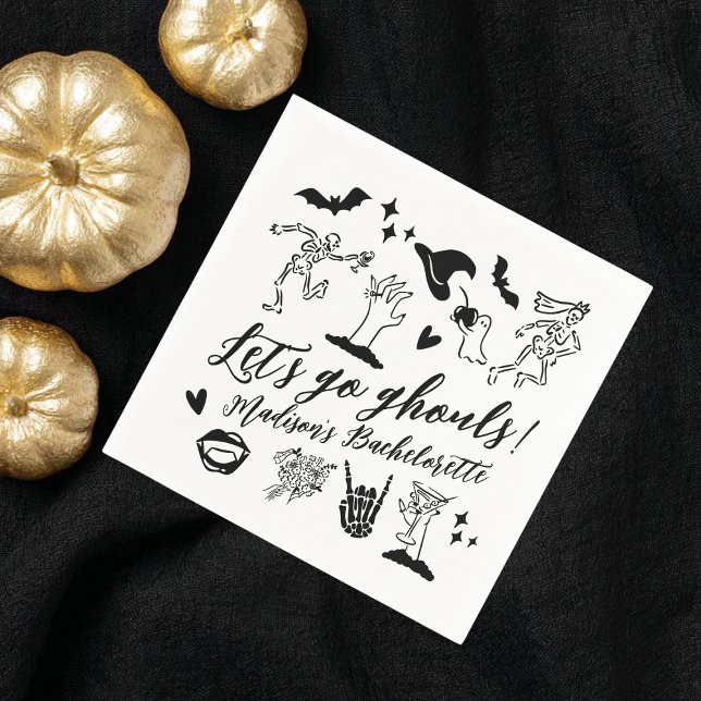 Servilleta De Papel Vamos Ghouls Spooky Whimsical Bachelorette (Subido por el creador)