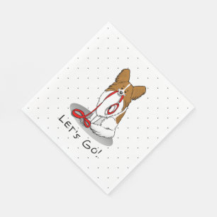 Servilleta De Papel ¡Vamos! (paseo) Papillon (blanco y rojo) Perro Cut