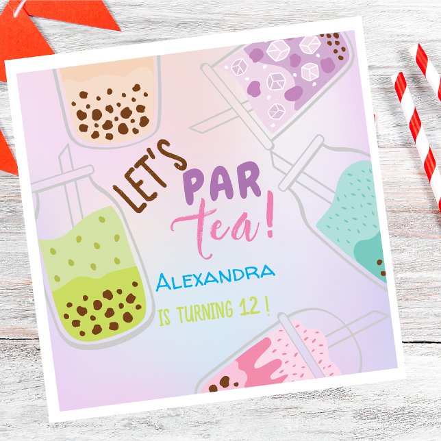 Servilleta De Papel Vamos por el cumpleaños del té bobba (Subido por el creador)