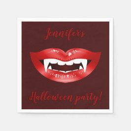 Servilleta De Papel Vampiro boca personalizada Halloween Party Textos