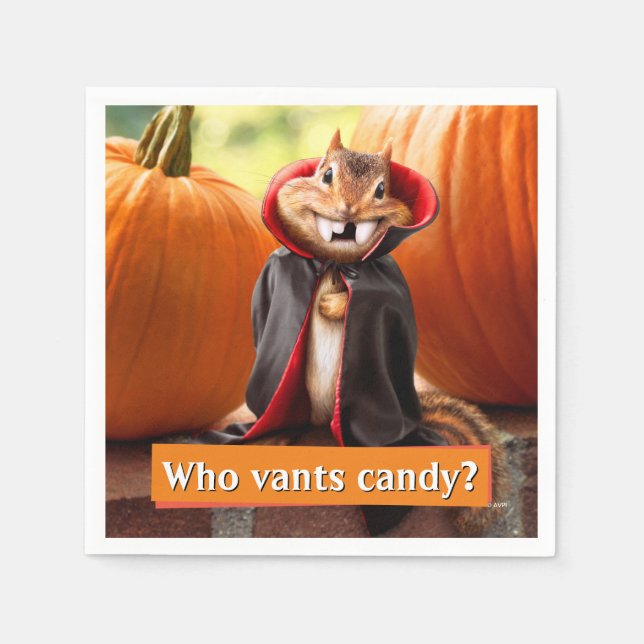 Servilleta De Papel Vampiro de Chipmunk (Anverso)