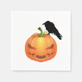 Servilleta De Papel Vampiro Jack o'lantern con Raven