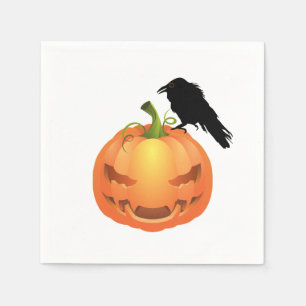 Servilleta De Papel Vampiro Jack o'lantern con Raven