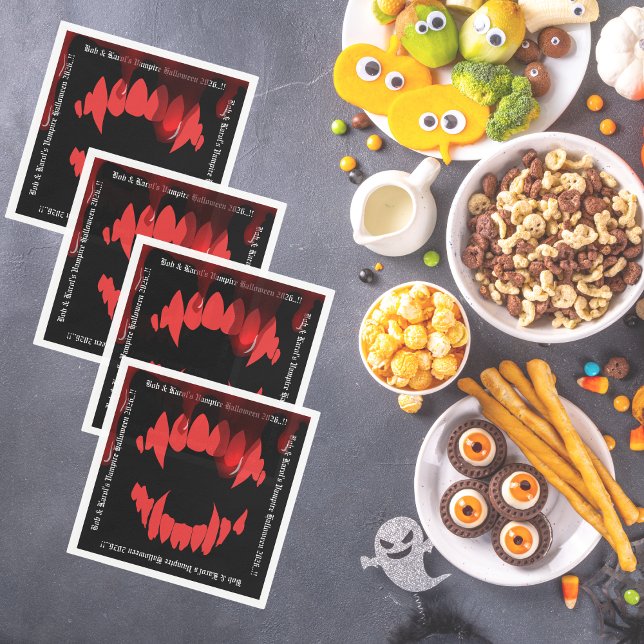 Servilleta De Papel Vampiros Bite Halloween Party (Vampires Bite Halloween Party Napkins)