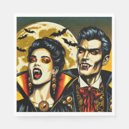 Servilleta De Papel Vampiros y Bats Halloween Party