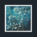 Servilleta De Papel Van Gogh Almond Blossoms Oscuro Verde azulado<br><div class="desc">Artista: Vincent Van Gogh Título: Flores de almendra de color alterado</div>