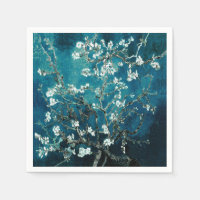 Van Gogh Almond Blossoms Oscuro Verde azulado