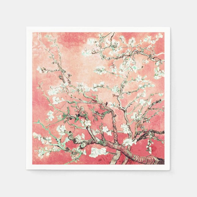 Servilleta De Papel Van Gogh Almond Blossoms Peach (Anverso)