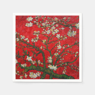 Servilleta De Papel Van Gogh Almond Blossoms Red