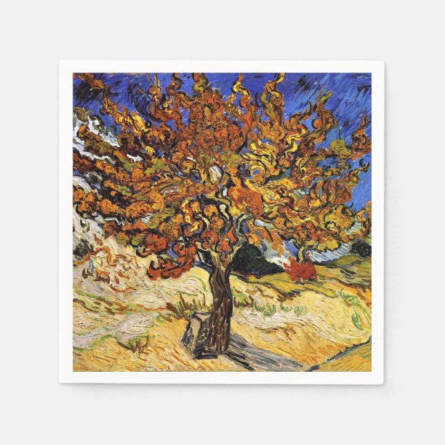 Servilleta De Papel Van Gogh - Árbol de mora, arte fino (Anverso)