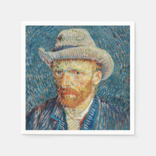 Servilleta De Papel Van Gogh - Autorretrato con un sombrero gris de fi