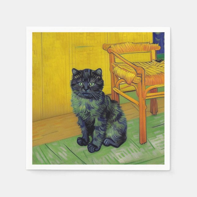 Servilleta De Papel Van Gogh Black Cat (Anverso)