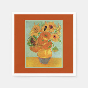Servilleta De Papel Van Gogh - Doce servilletas de girasoles