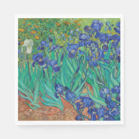 Van Gogh Irises. Impresionismo floral vintage azul