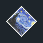 Servilleta De Papel Van Gogh La Noche De Las Estrellas<br><div class="desc">Pintura del óleo del maestro holandés Vincent Van Gogh (1853-1890) Probablemente su pintura más famosa, Van Gogh pintó "La noche estrellada" en 1889 de memoria mientras estaba en un asilo en Francia donde se registró para la depresión. La escena representa la vista desde la ventana de su habitación. En la...</div>