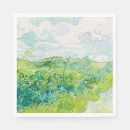 Servilleta De Papel Van Gogh. Los Campos Verdes De Trigo Auvers. Impre