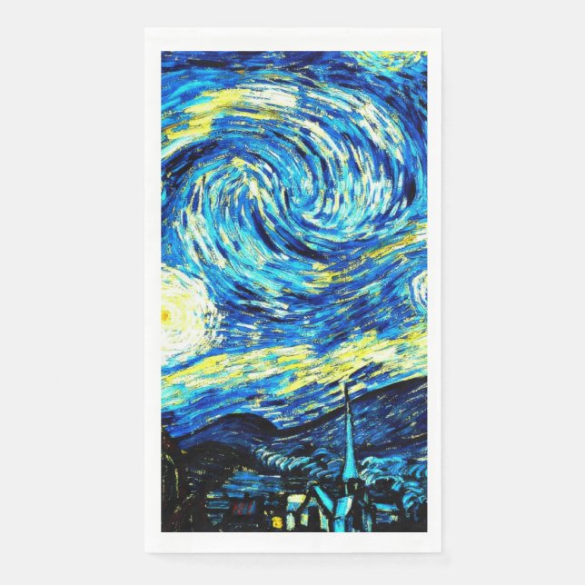 Servilleta De Papel Van Gogh - Noche estrellada (Anverso)