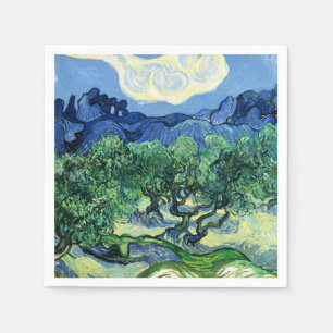 Servilleta De Papel Van Gogh - Olivos con fondo de Alpilles
