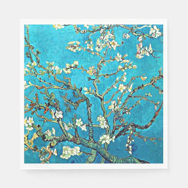 Servilleta De Papel Van Gogh - Ramas con flores de almendro (Anverso)