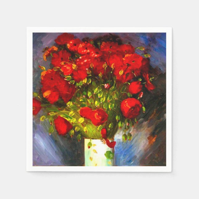Servilleta De Papel Van Gogh Red Poppies (Anverso)