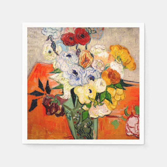 Servilleta De Papel Van Gogh Roses and Anemones (Anverso)