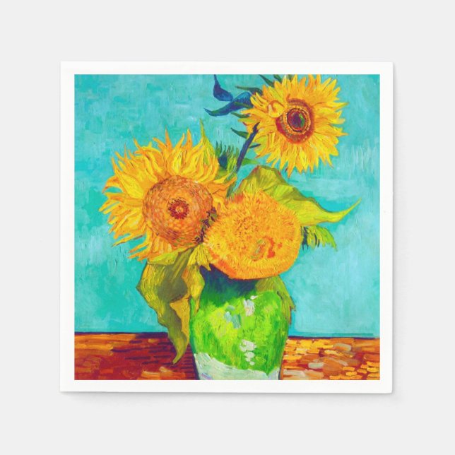 Servilleta De Papel Van Gogh Sunflowers (Anverso)