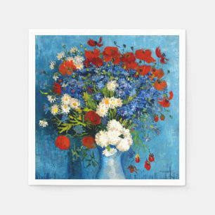 Servilleta De Papel Van Gogh Vase con Cornflowers y Poppies