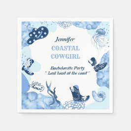 Servilleta De Papel vaquera costera azul