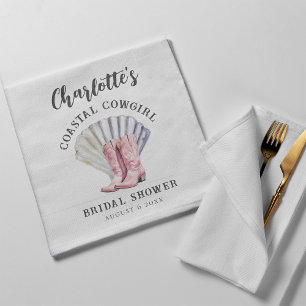 Servilleta De Papel Vaquera Costera Elegante Ducha Bridal