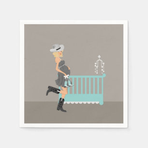 Servilleta De Papel Vaquero Baby Shower - Blonde - tema occidental del